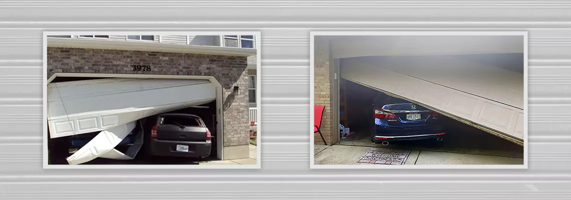 Repair Commercial Garage Door Got Hit By A Car in Aurora, Ontario